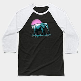 Elephant Sunset Baseball T-Shirt